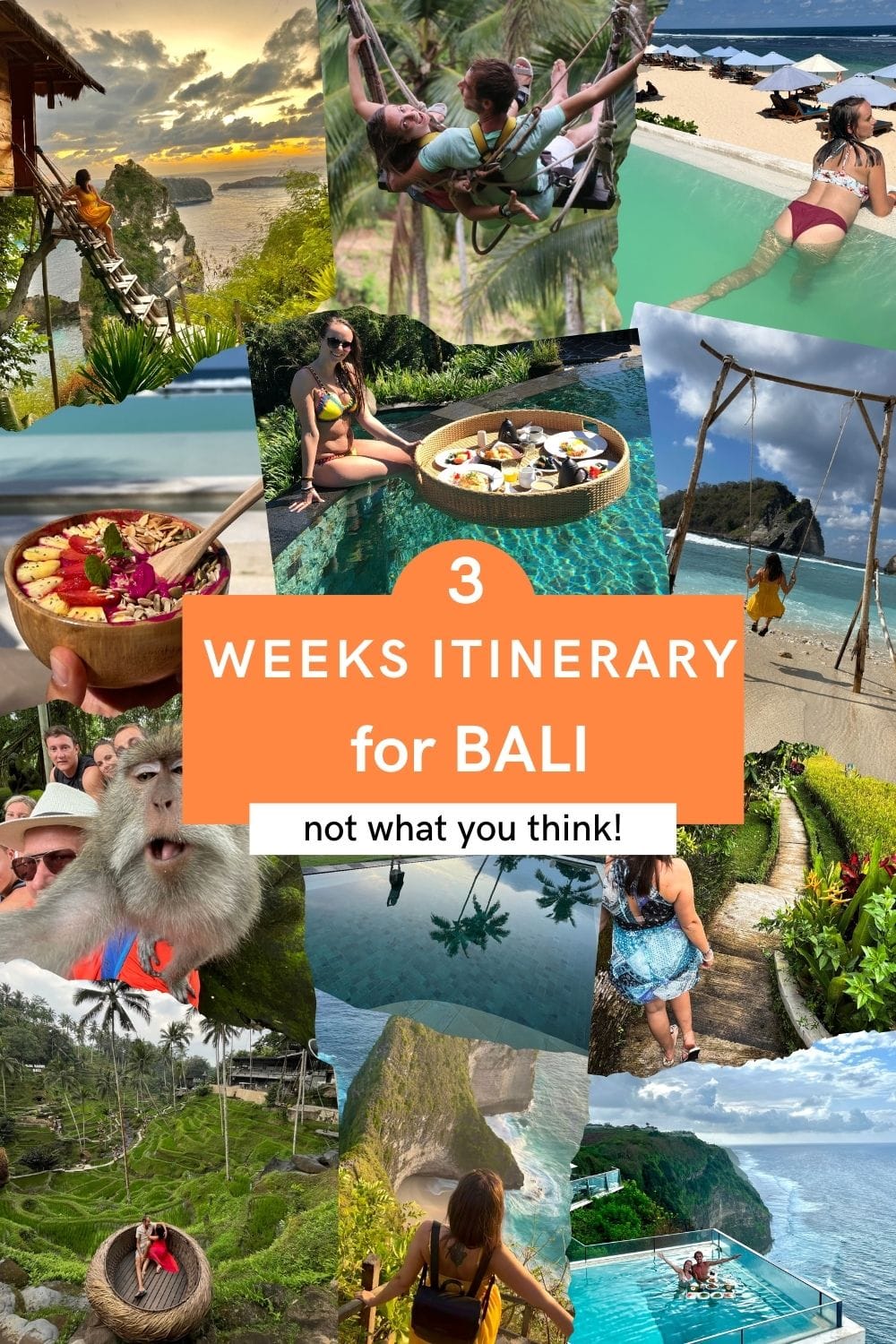A collage of our Bali experience made with our pictures for pinterest