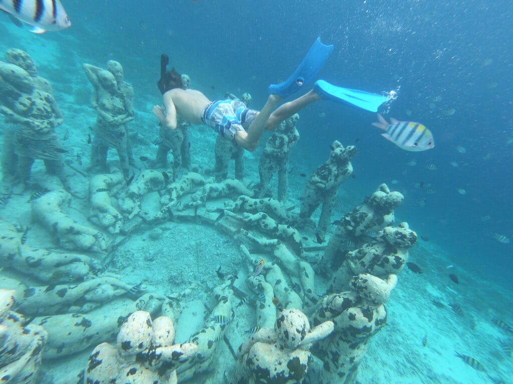 Underwater statue in Gili Island